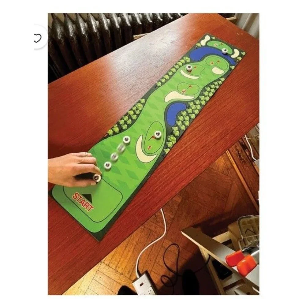 Meridian Point Desktop Golf Novelty Skill Building Curling Mat Nonskid, NEW BOX